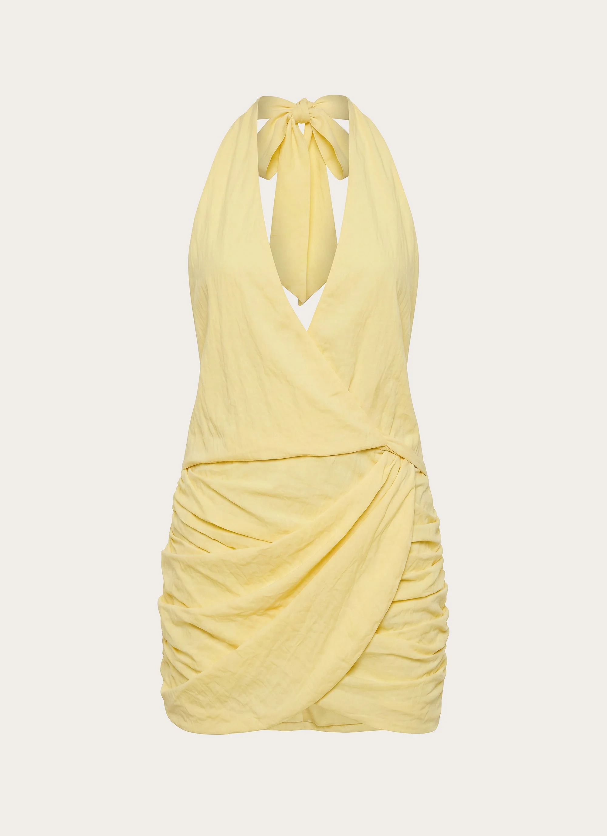 Asla Halter Mini Dress - Bright Lemon - Image 4
