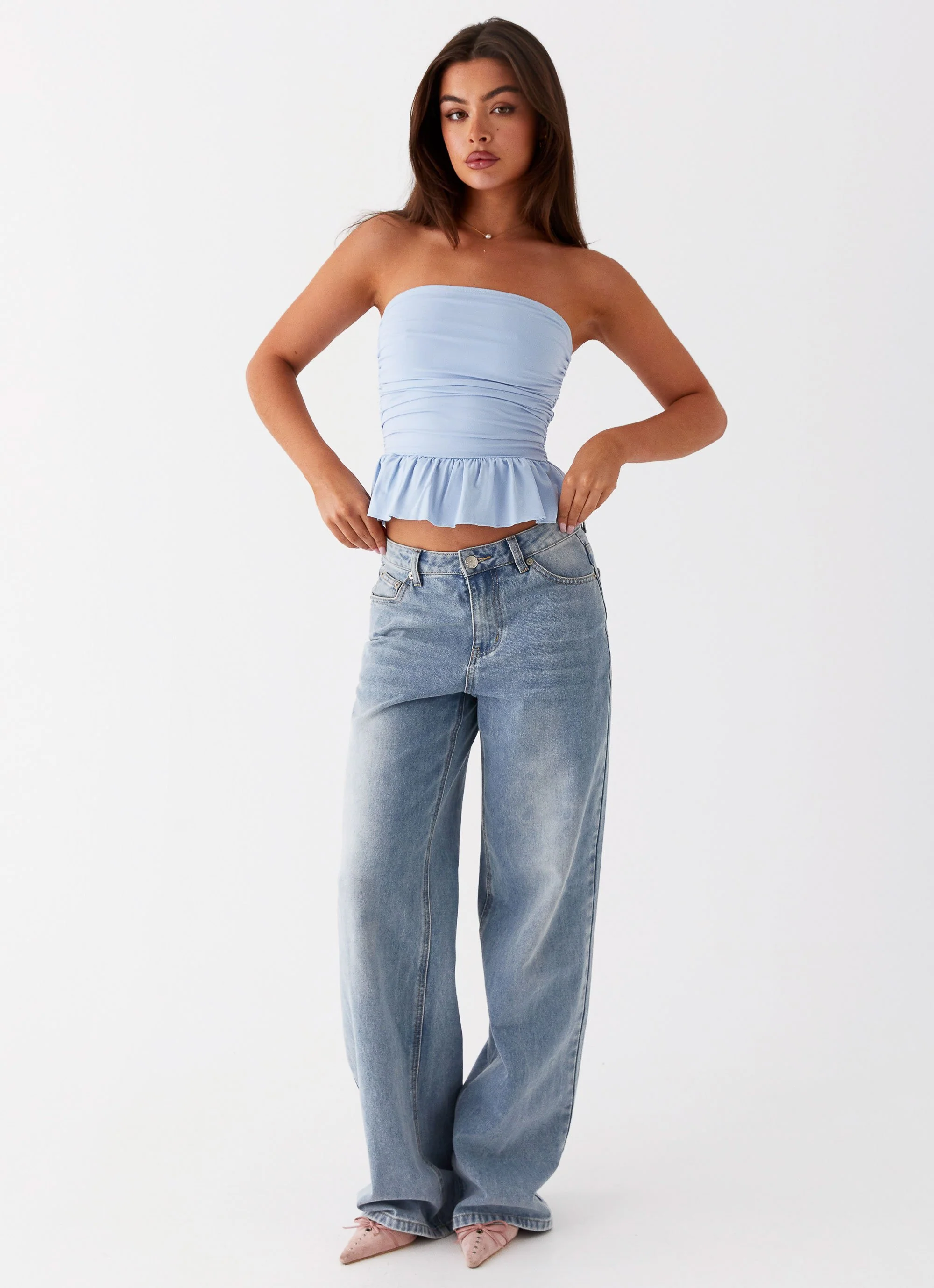 Bella Lou Tube Top - Blue - Image 2