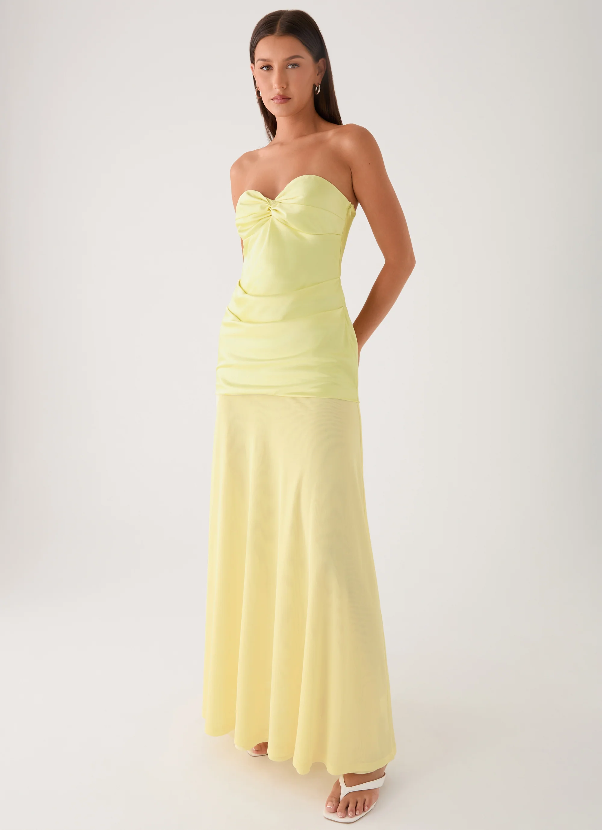 Cierra Strapless Maxi Dress - Yellow - Image 6