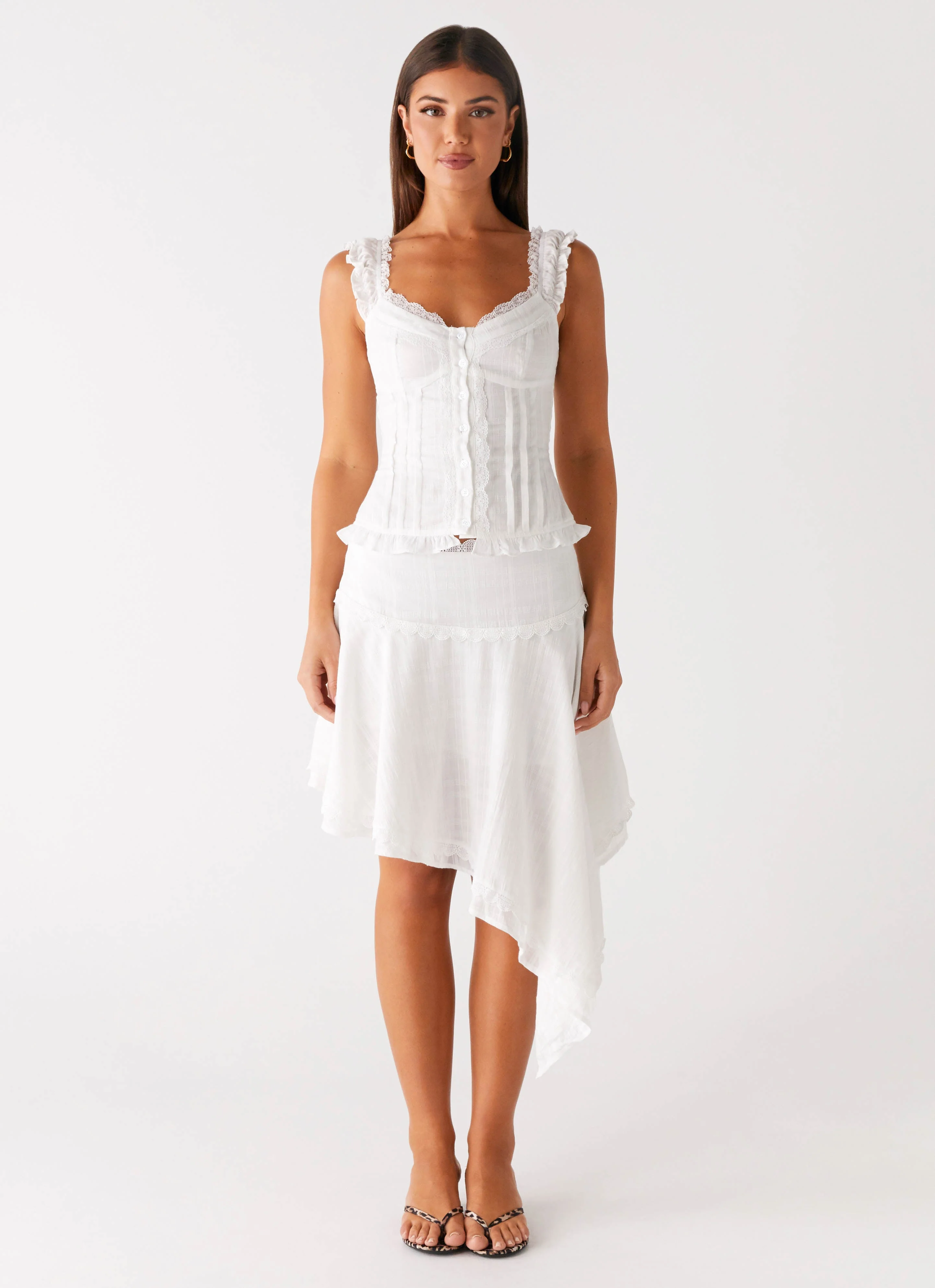 Clearwater Mist Midi Skirt - White - Image 2
