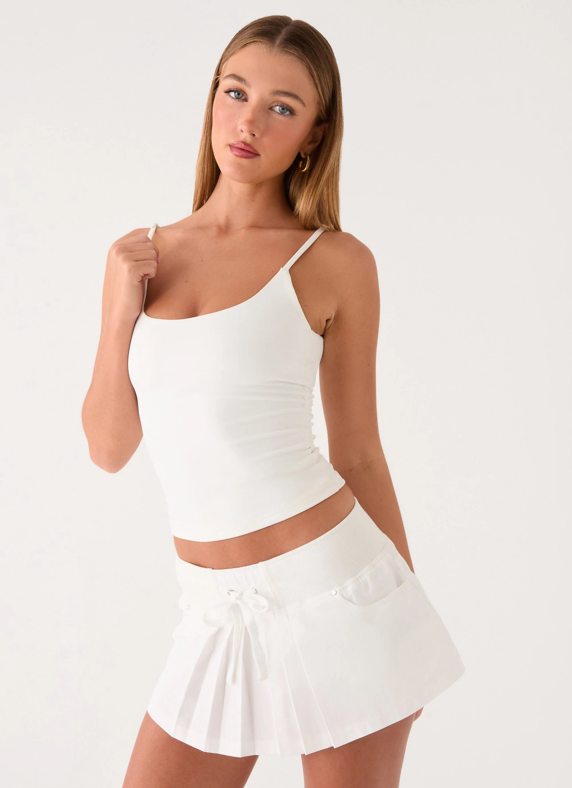 Evrin Cargo Mini Skort - White - Image 7