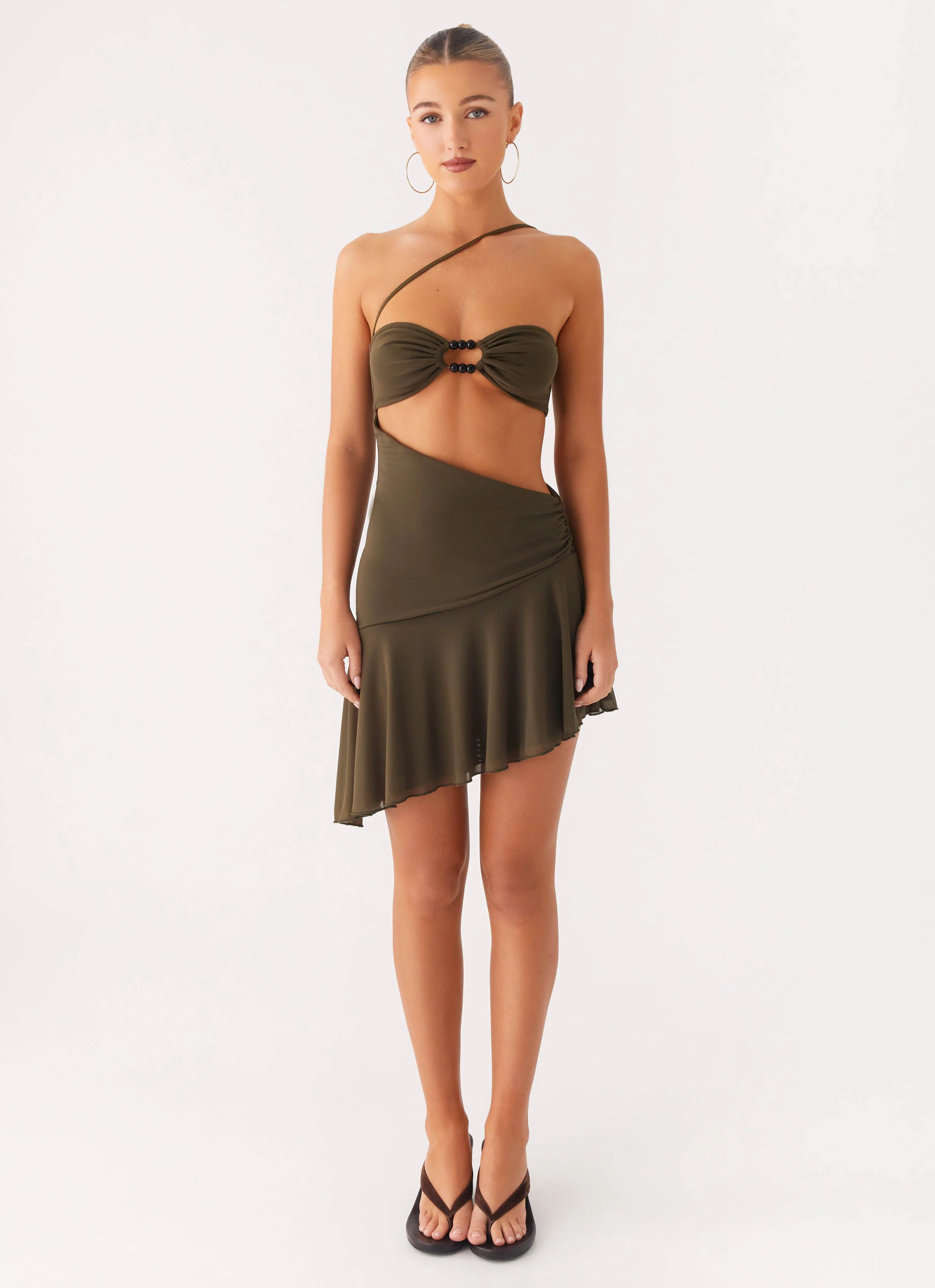 Islander Mini Dress - Khaki - Image 2