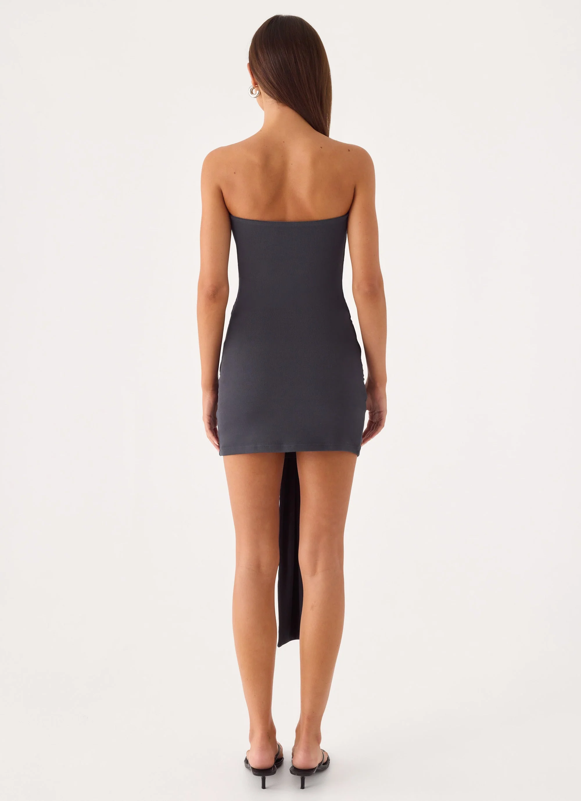 Jiliana Strapless Mini Dress - Charcoal - Image 4