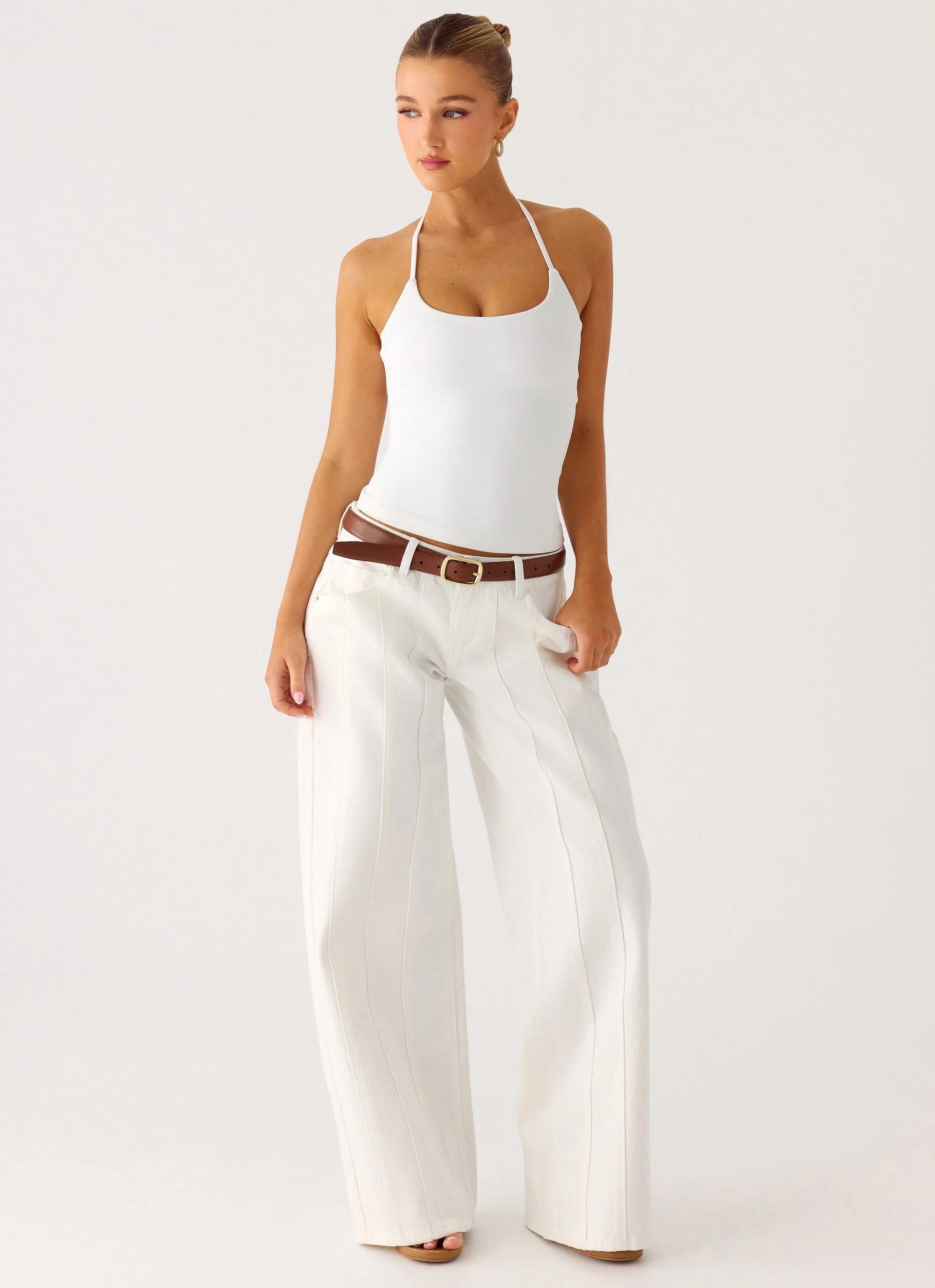 Johnny Low Rise Wide Leg Denim Jeans - White - Image 6