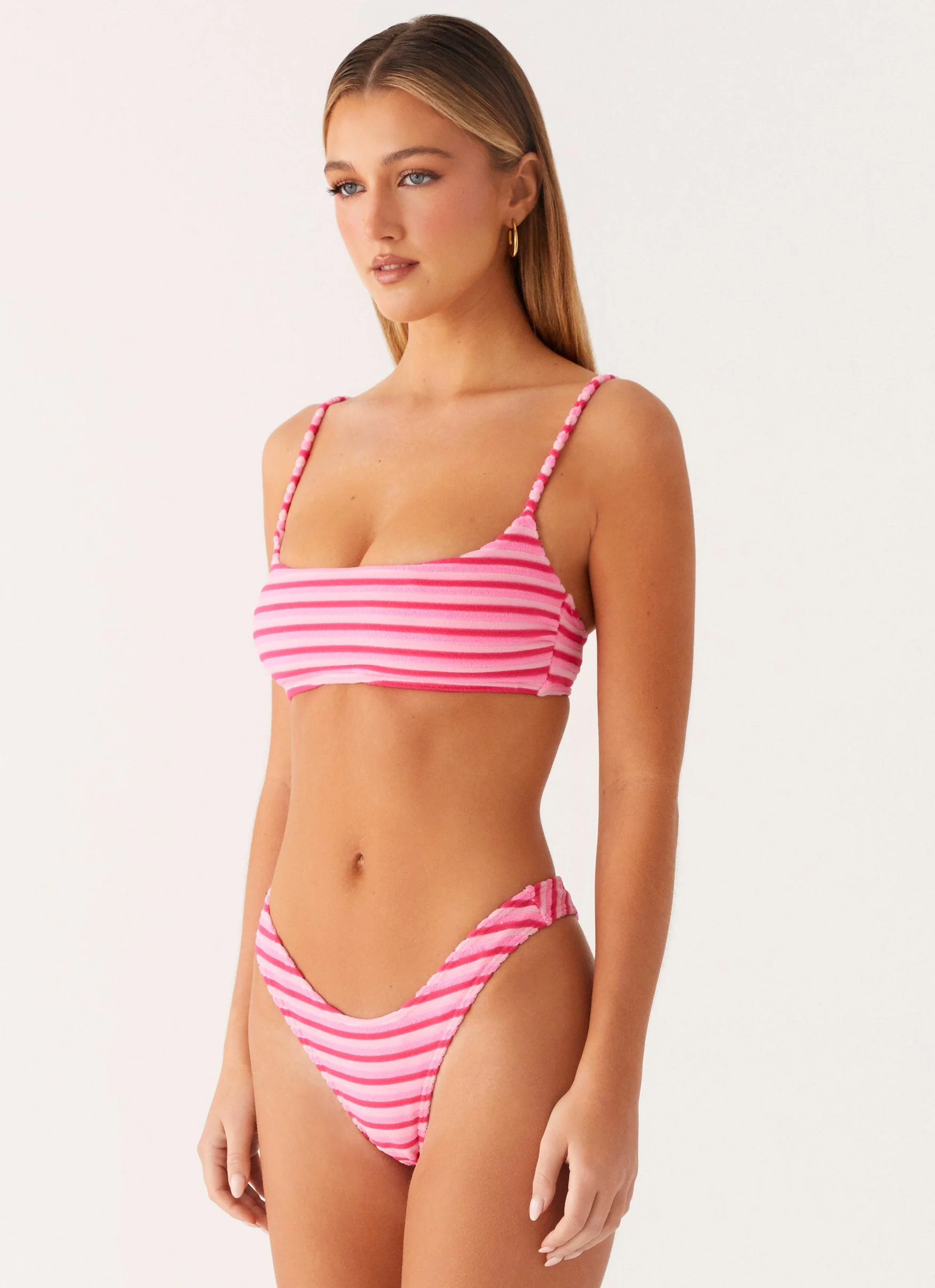 Mauritius Bikini Top - Pink Stripe - Image 5