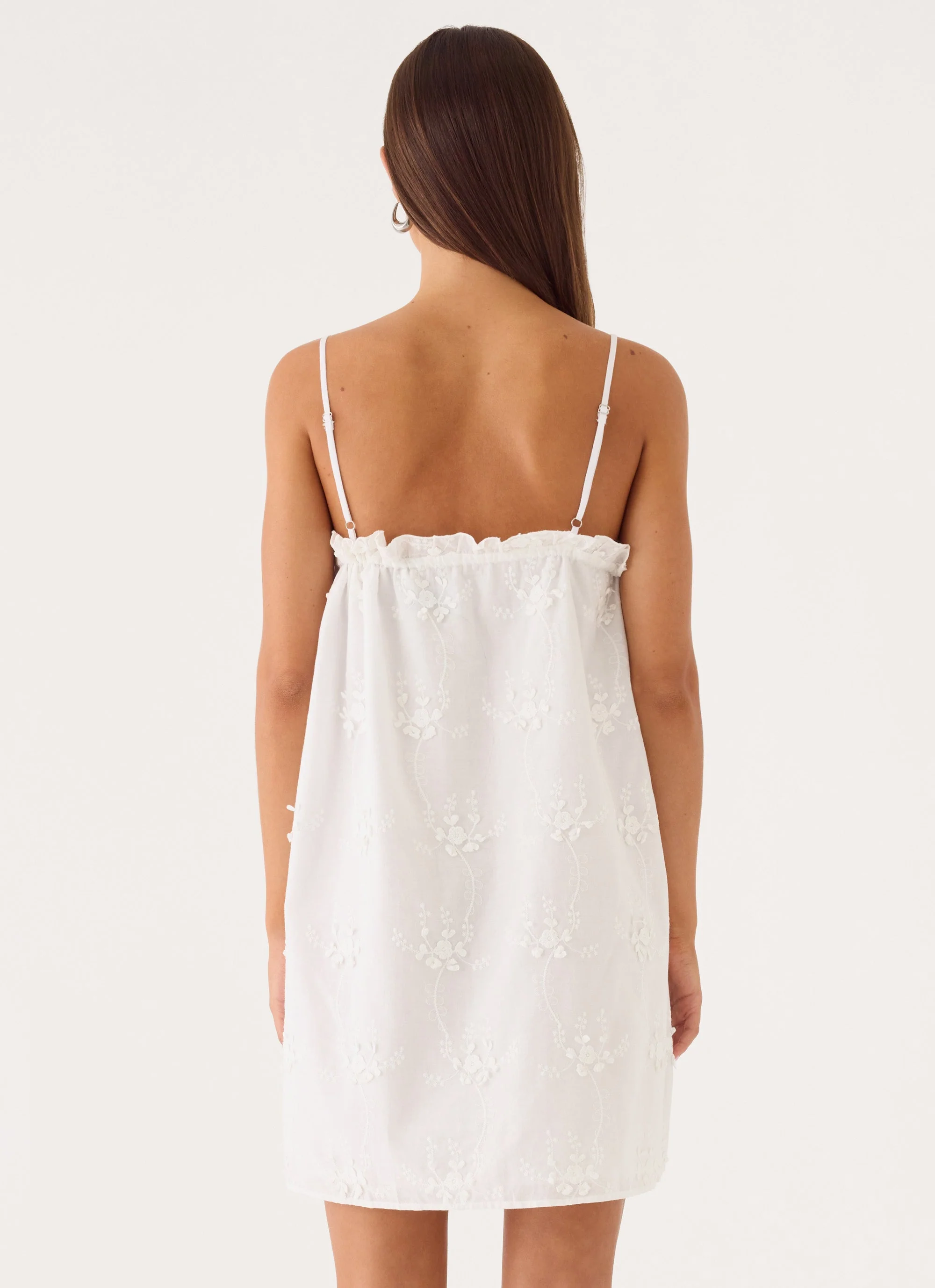 Mianna Cotton Mini Dress - White - Image 3