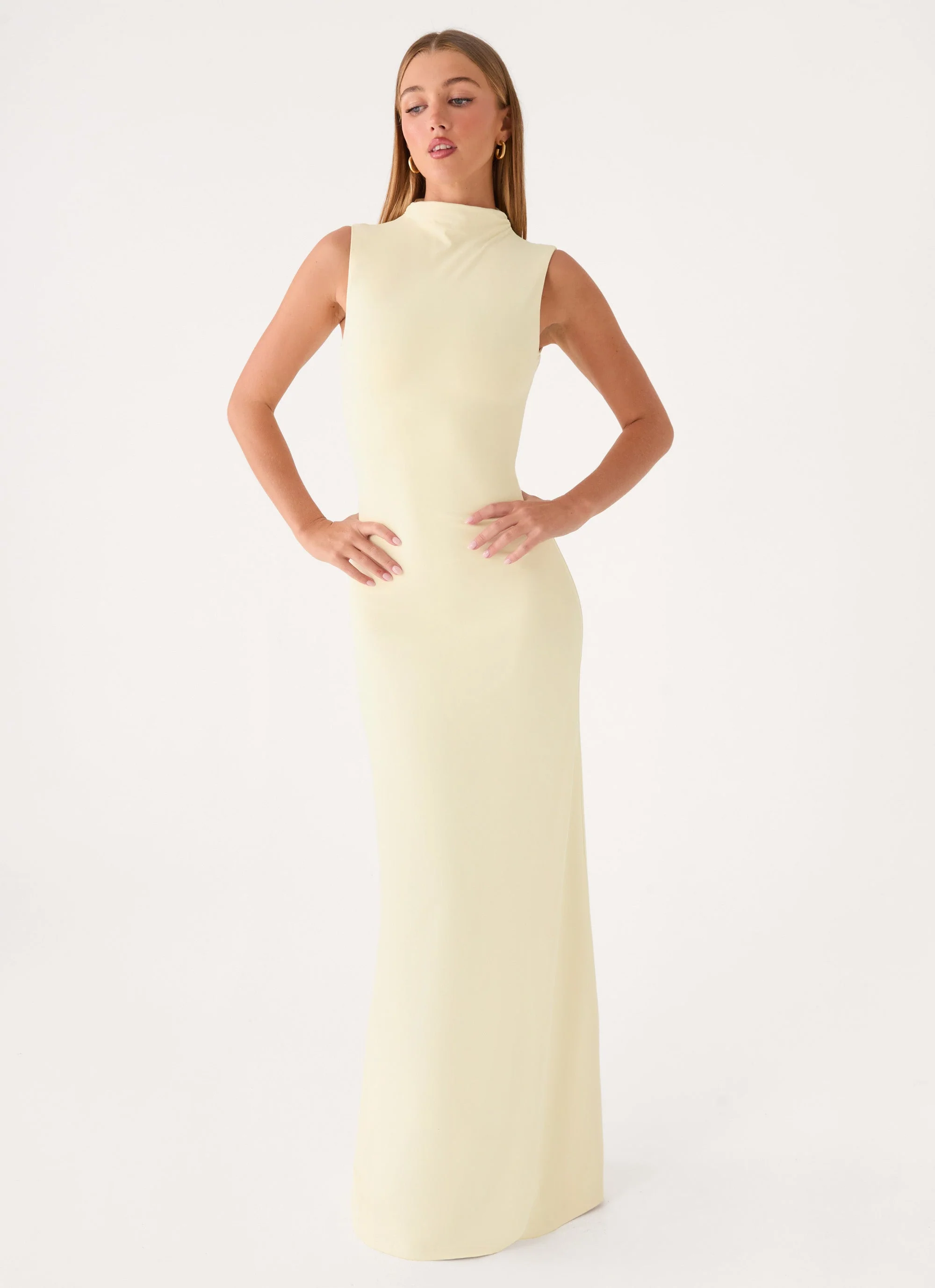 On My Time Maxi Dress - Baby Yellow - Image 5