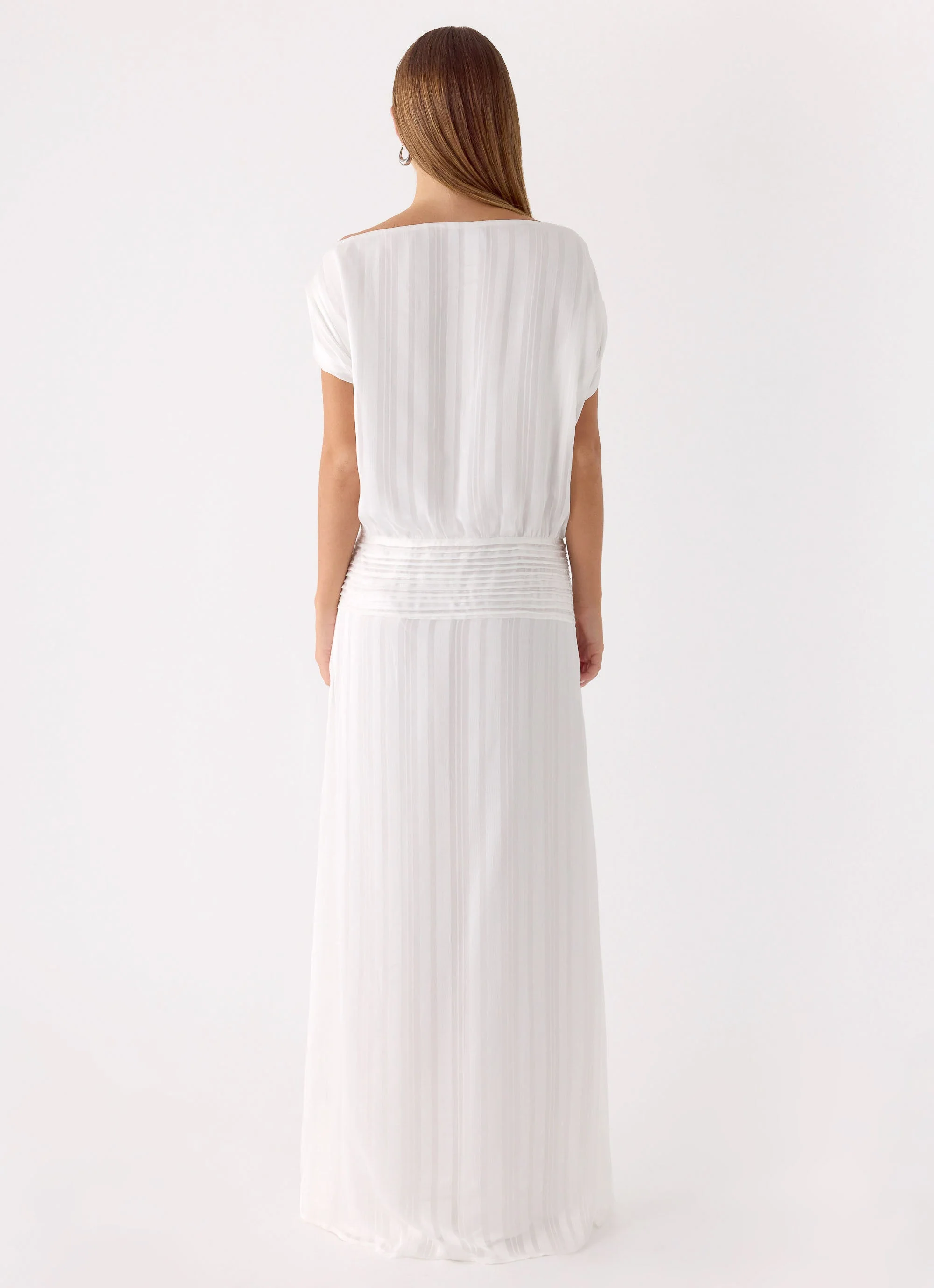 Rexi One Shoulder Maxi Dress - White - Image 5