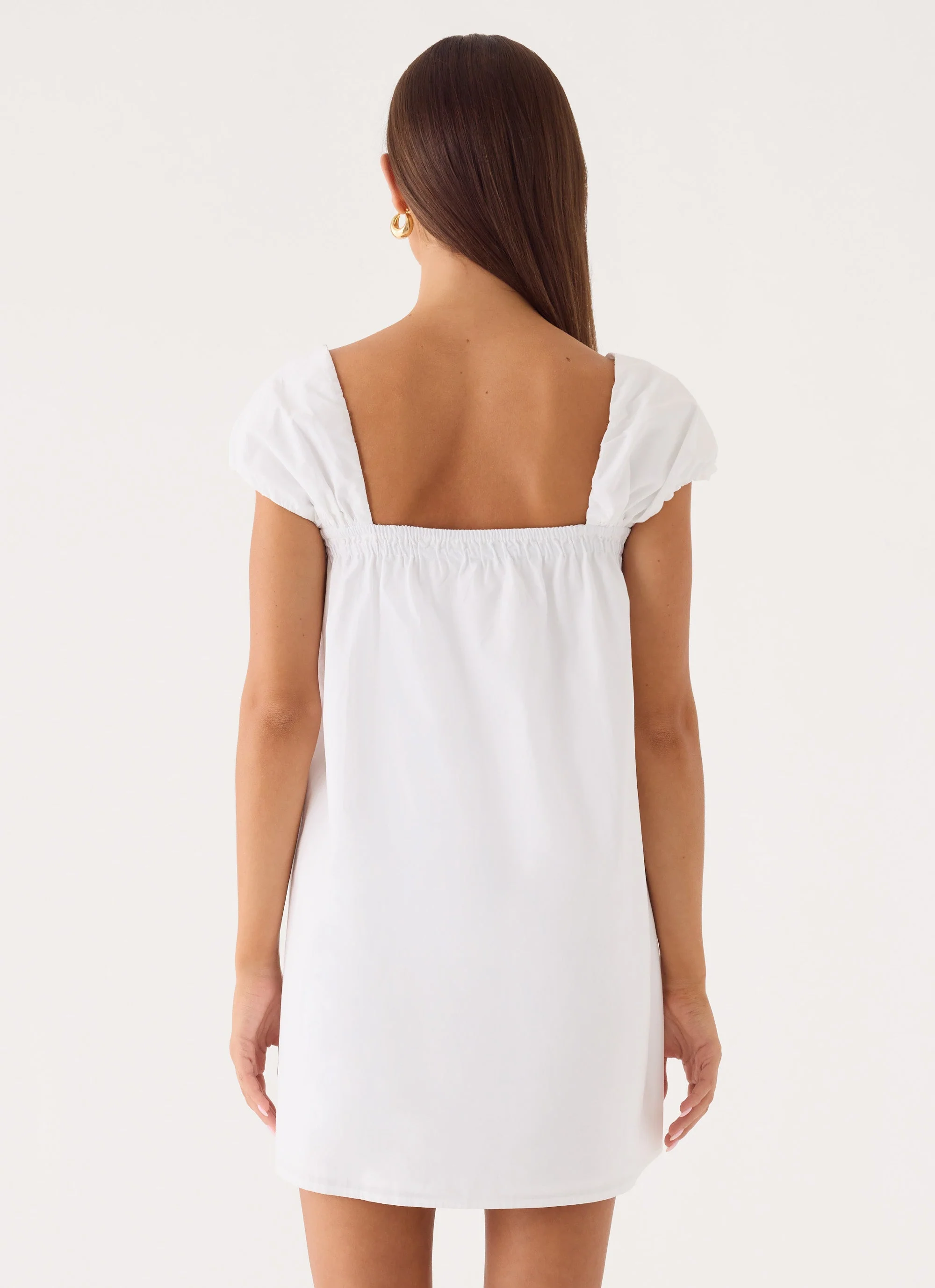 Sugar Blush Cotton Mini Dress - White - Image 3