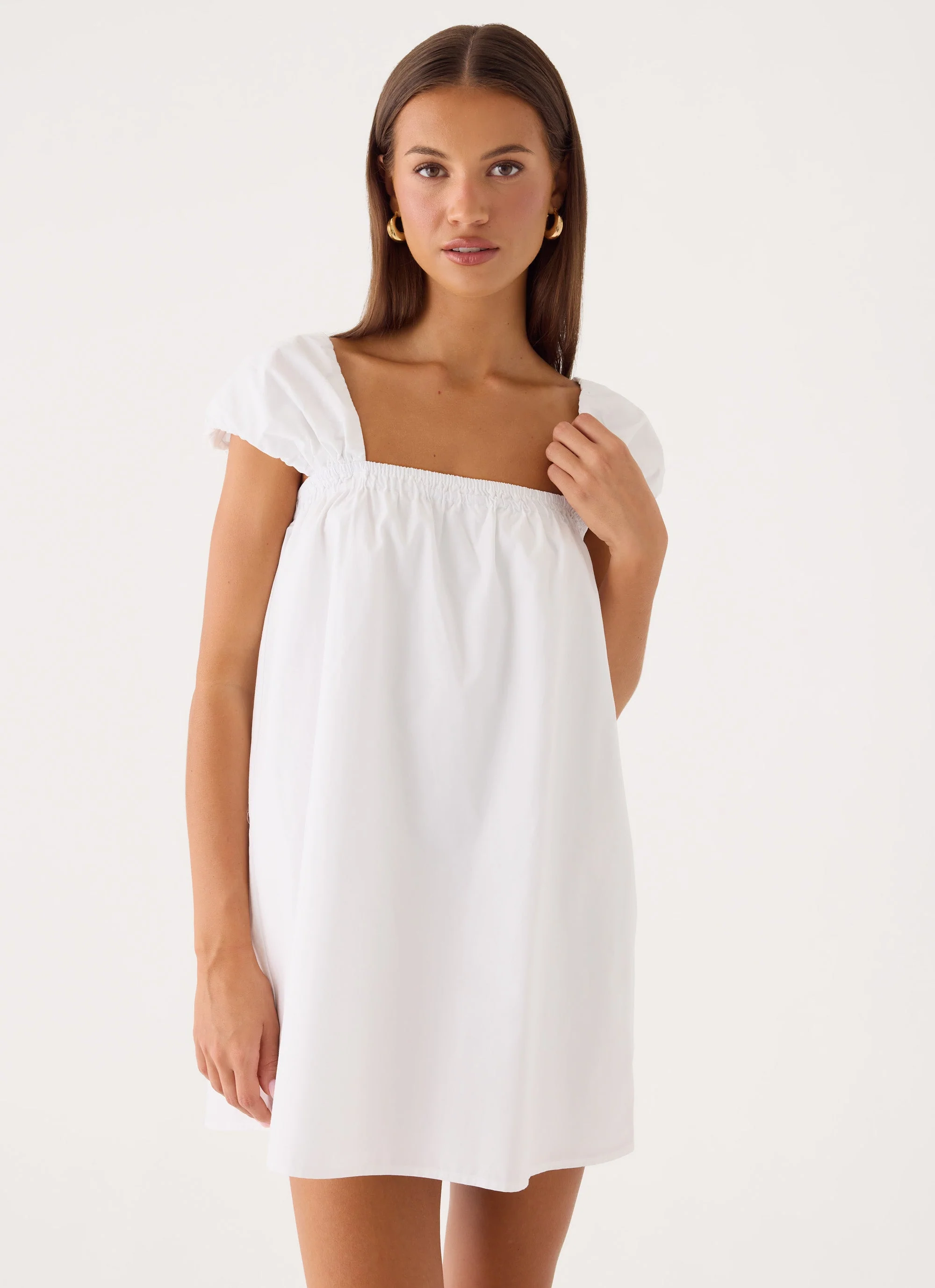 Sugar Blush Cotton Mini Dress - White - Image 6