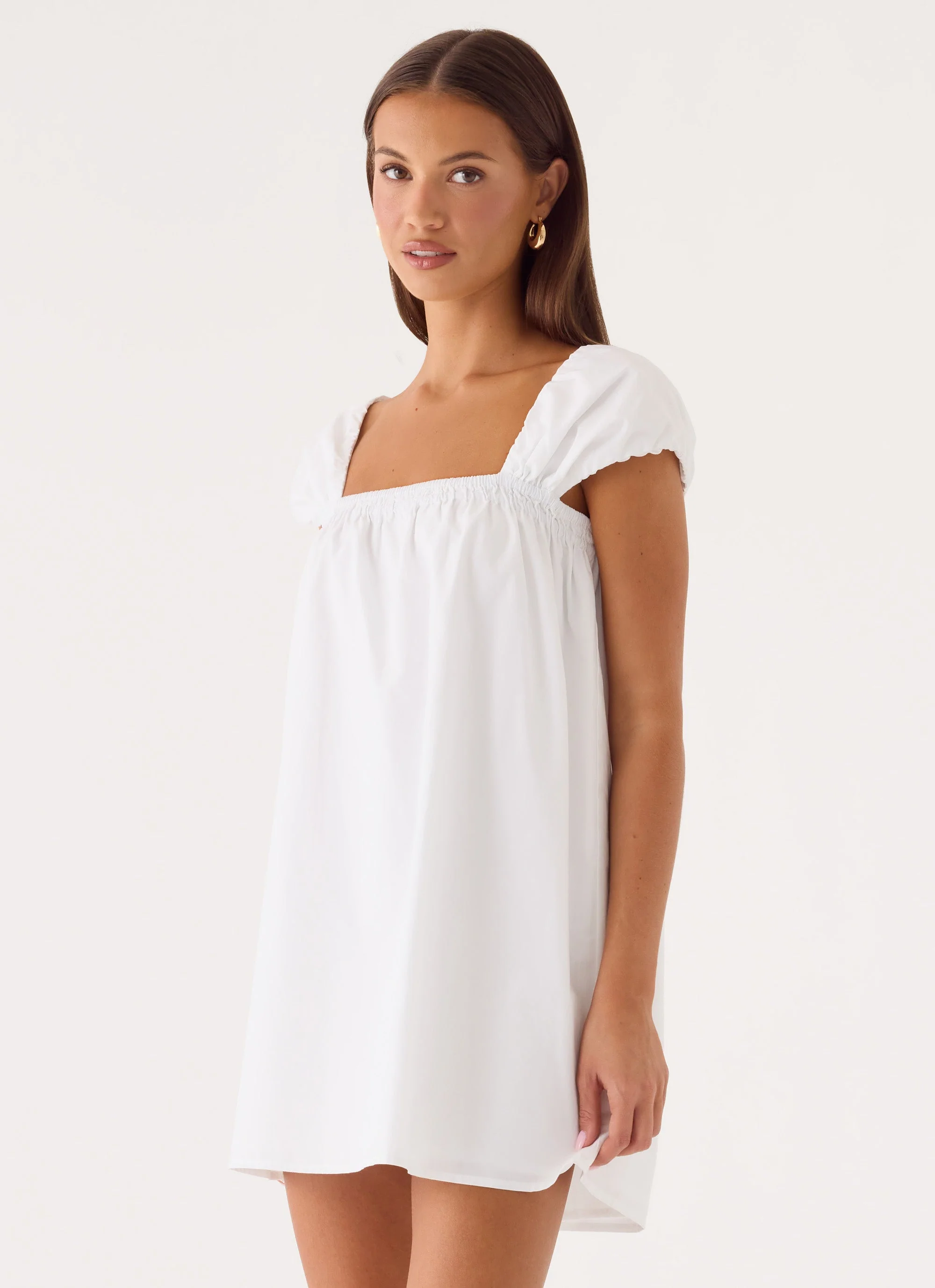 Sugar Blush Cotton Mini Dress - White - Image 7