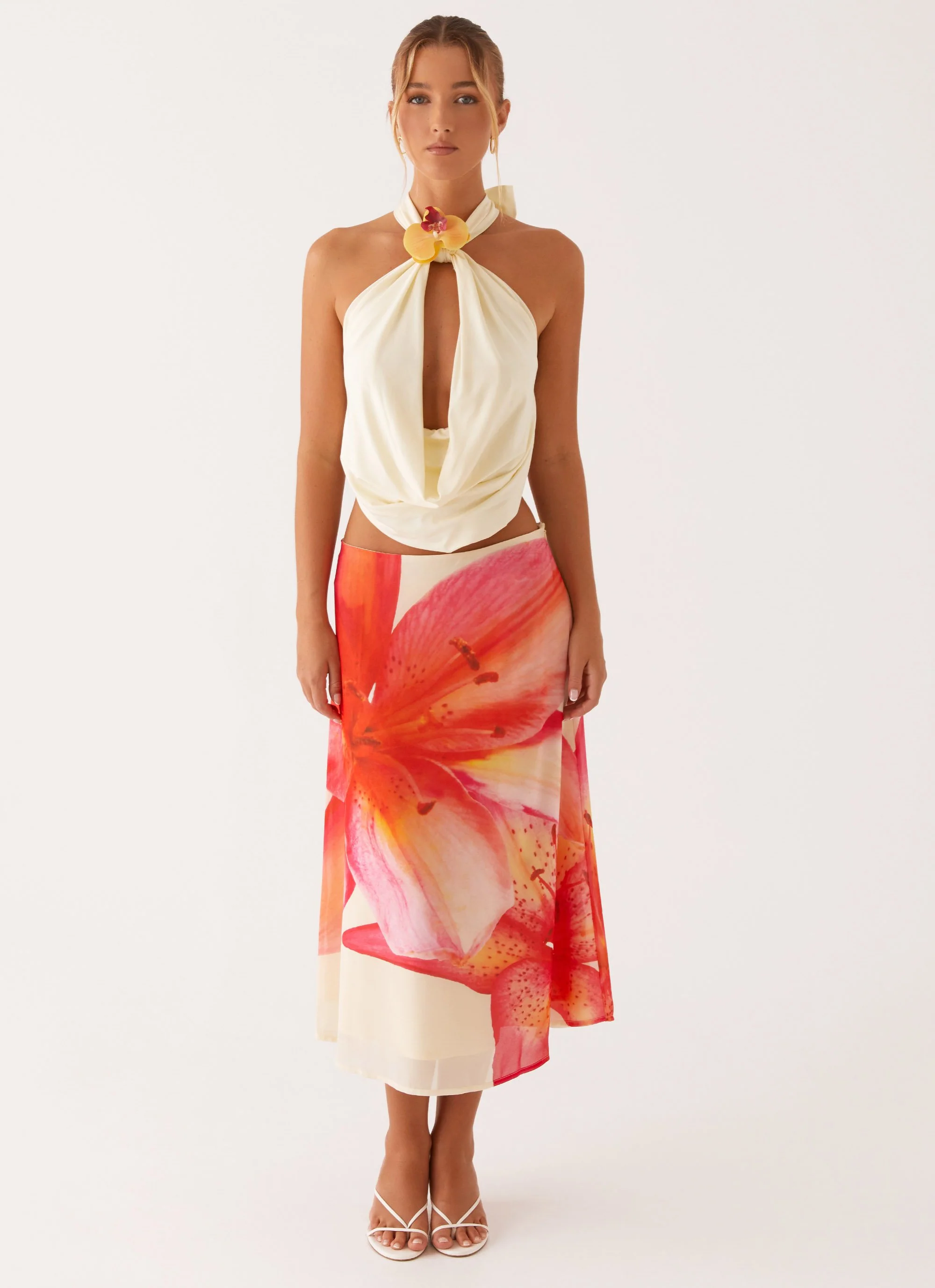 Summertime Midi Skirt - Yellow Floral - Image 2