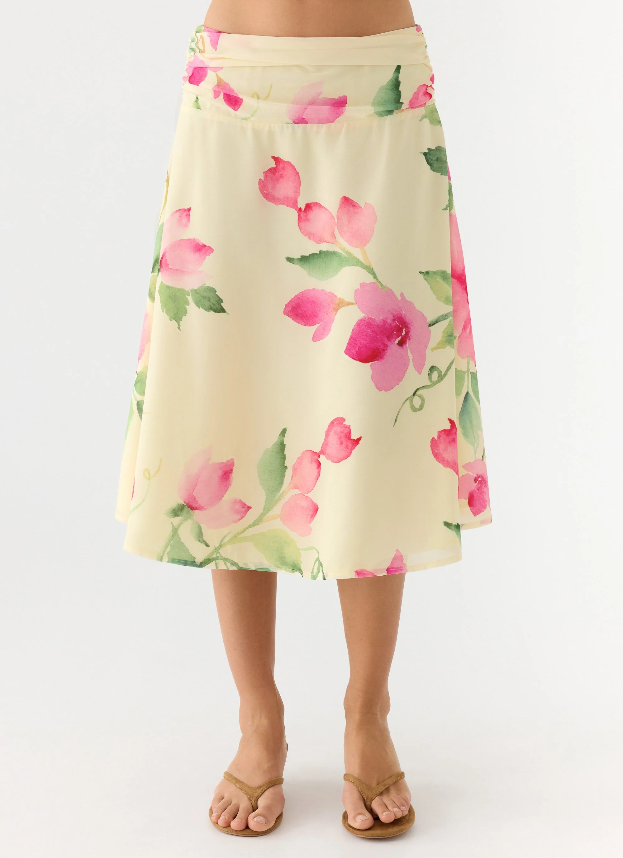 Valley Midi Skirt - Lemon Soleil - Image 2