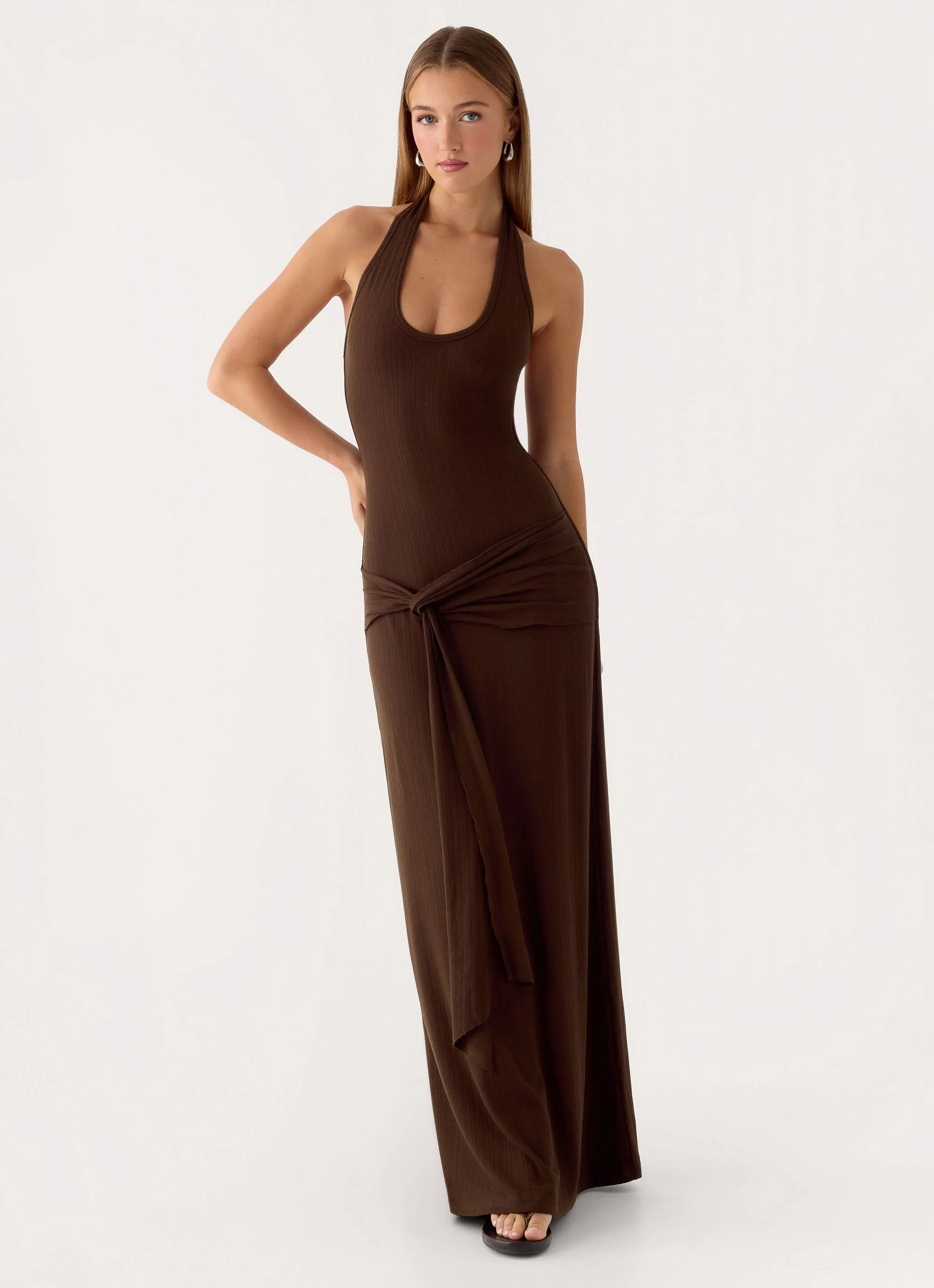 Vedetta Maxi Dress - Chocolate - Image 6