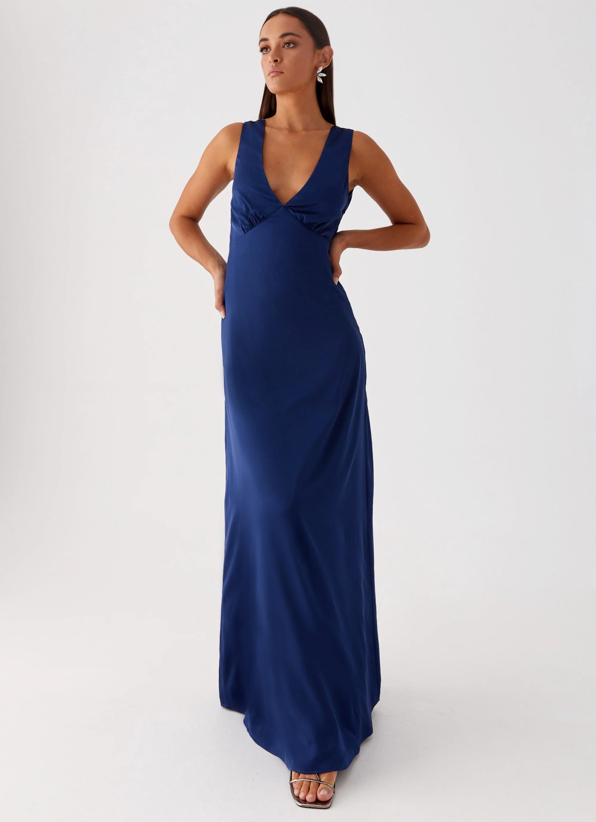 Winnie Cowl Back Maxi Dress - Navy - Image 8